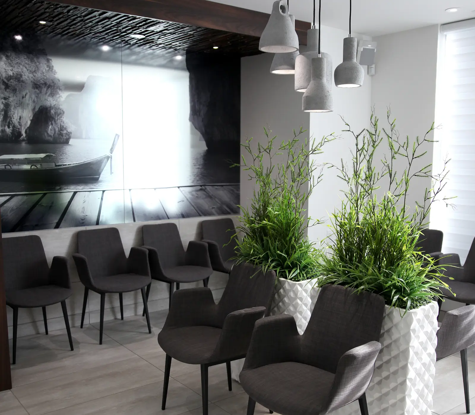 Salle d’attente de la clinique dentaire Émilie Jutras à Drummondville